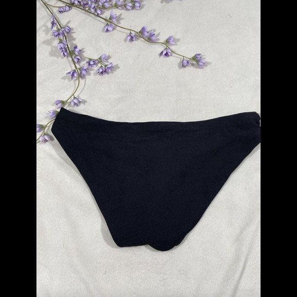 NWT‎ $58 Becca Loreto Ribbed Black Bikini Bottoms. SZ Medium - Picture 7 of 10